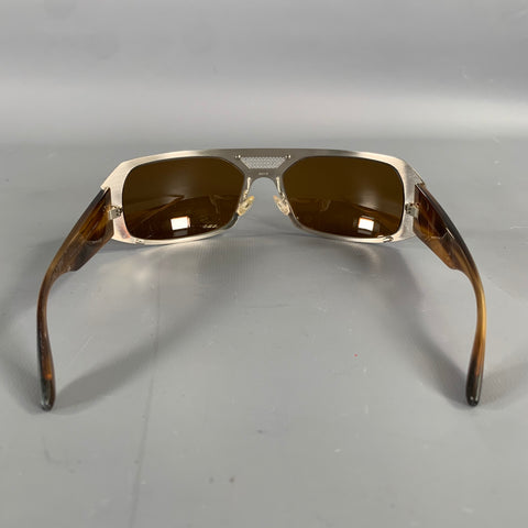 BARTON PERREIRA Silver Tortoise Shell Mixed Pattern Sunglasses