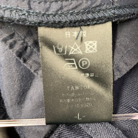 YANTOR Pantalon décontracté plissé en mélange de triacétate, taille M, marine