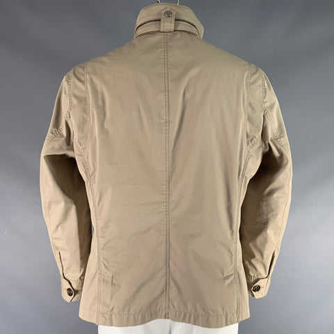 BRUNELLO CUCINELLI Size XXL Khaki Solid Cotton Polyamide Jacket