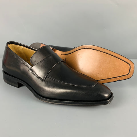 BARNEY'S NEW YORK Size 8.5 Black Leather Slip On Loafers