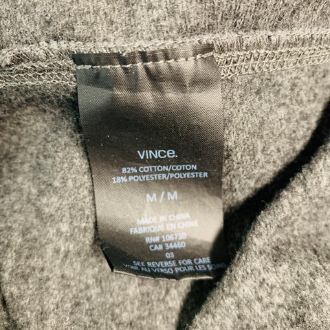 VINCE Sudadera con capucha de poliéster y algodón gris jaspeado talla M