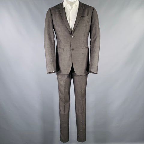 JOHN VARVATOS Size 40 Grey Charcoal Nailhead Wool Single Breasted Suit