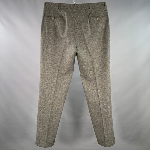 POLO by RALPH LAUREN Size 38 Grey Charcoal Virgin Wool Cashmere Pleated Dress Pants
