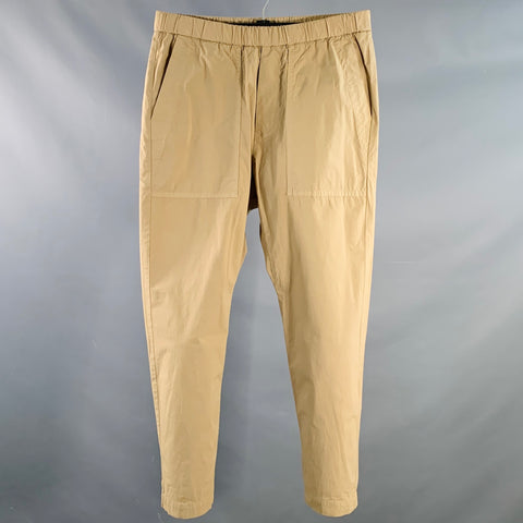 BARENA Size 32 Tan Cotton Blend Tapered Drawstring Casual Pants