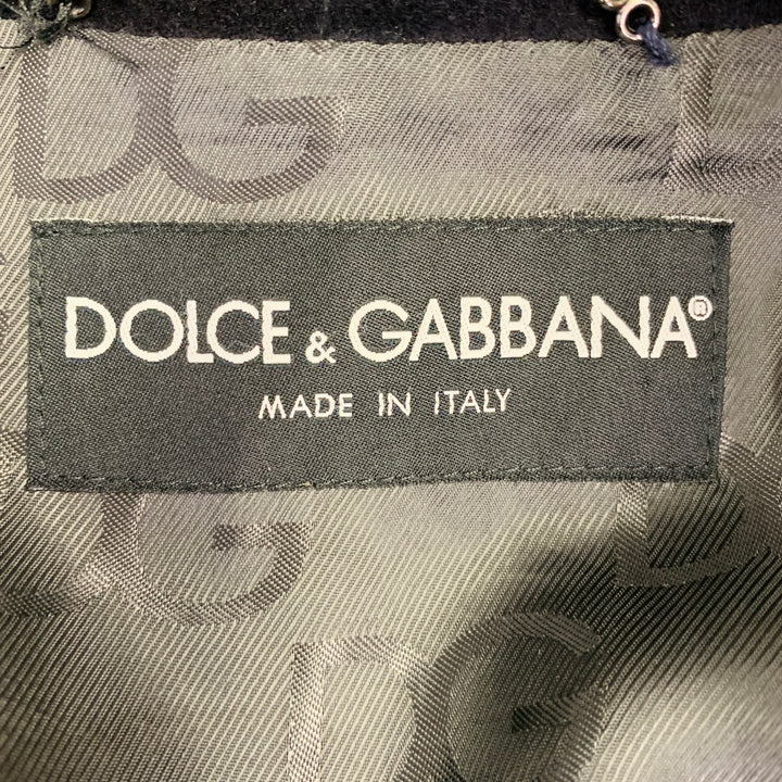 DOLCE & GABBANA Size 38 Black Calfskin Suede Zip Up Work Jacket