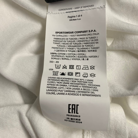 STONE ISLAND Size L White Cotton Half Placket Polo