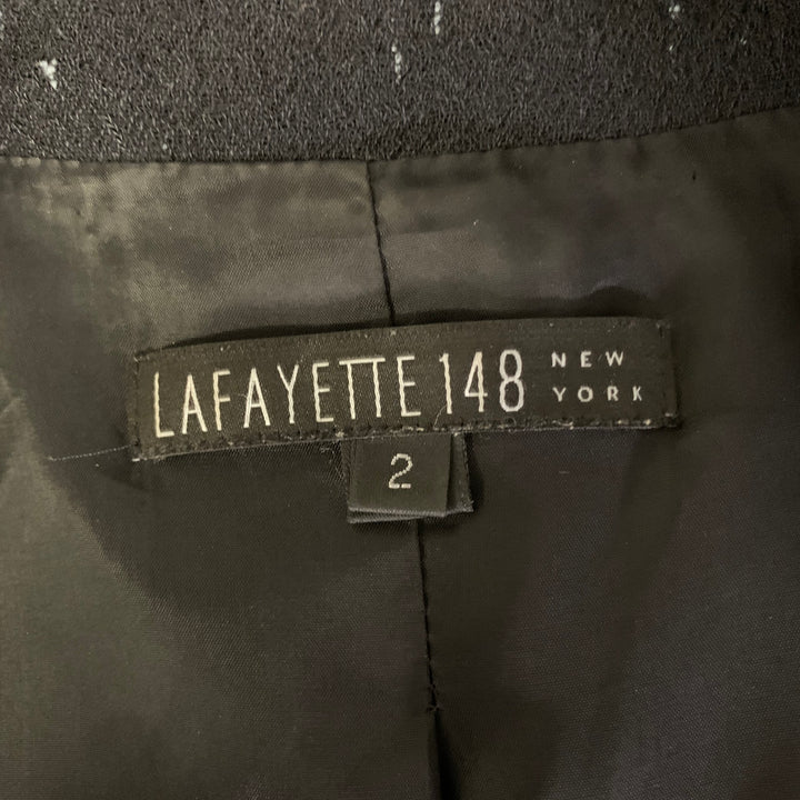 LAFAYETTE 148 Size 2 Black Blue Wool Blend Blazer
