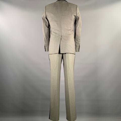 SIMON SPURR Size 36 Grey Black Nailhead Wool Peak Lapel Suit