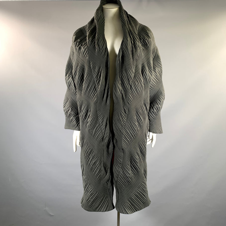 VANITE COUTURE Size One Size Grey Red Pleated Blazer