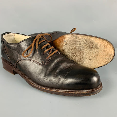FAUSTO SANTINI Size 10 Brown Leather Lace-Up Shoes