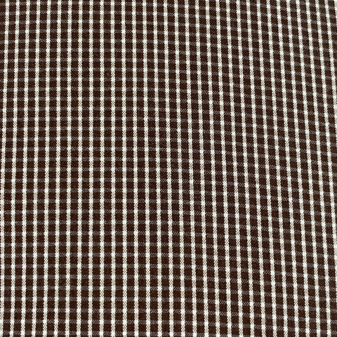 DOLCE & GABBANA Size L Brown White Gingham Cotton Blend Spread Collar Long Sleeve Shirt