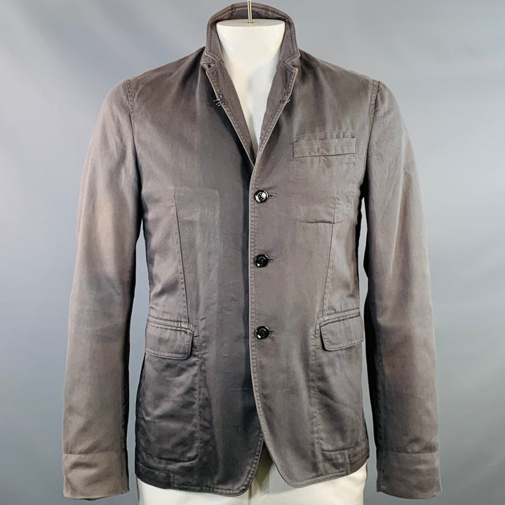 BURBERRY BRIT Size L Grey Slate Cotton Buttoned Jacket