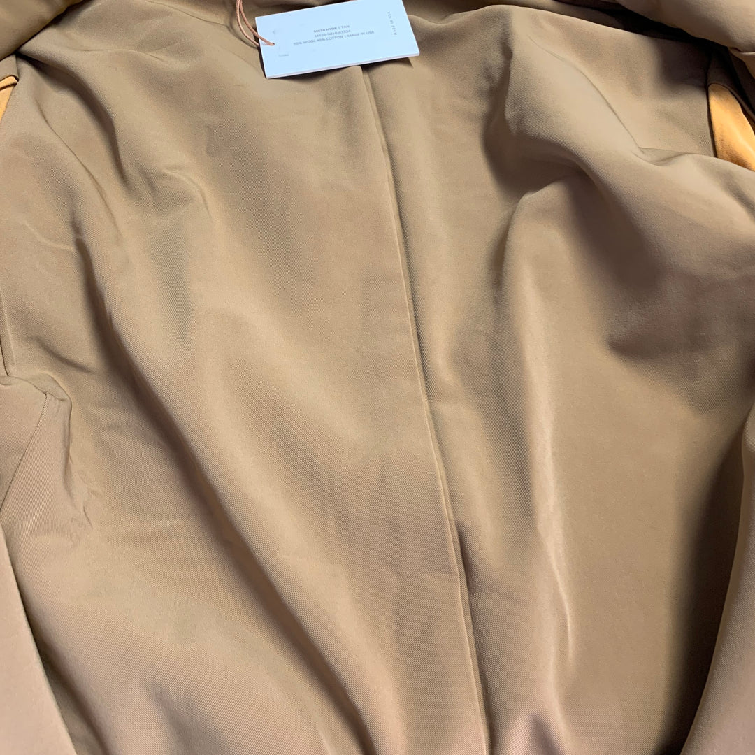 SIMON MILLER Size M Hyde Tan Textured Wool Cotton Peacoat