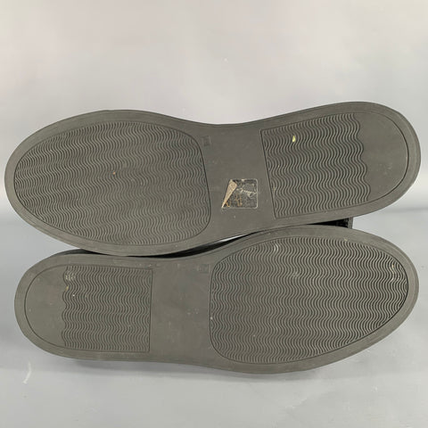 COMMON PROJECTS Size 8 Black Leather Low Top Sneakers
