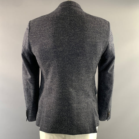 PAUL SMITH Chest Size 40 Blue Heather Wool Blend Notch Lapel Sport Coat