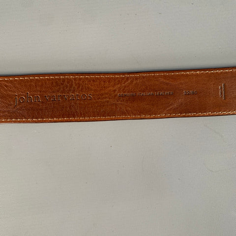 JOHN VARVATOS Size 32 Brown Distressed Leather Belt