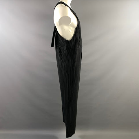 ISSEY MIYAKE Size L Black HP06-JI144 Pleated Polyester Jumpsuit
