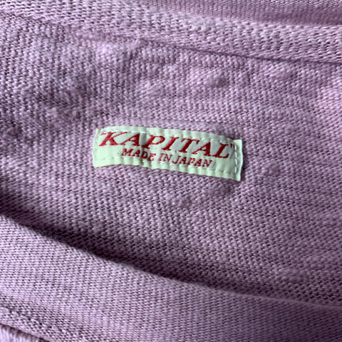 KAPITAL Size L Pink Cotton Crew Neck Pullover