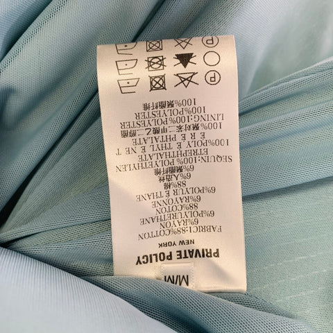 PRIVATE POLICY Size M Blue Clear Sequined Denim Wide Leg Dress Pants