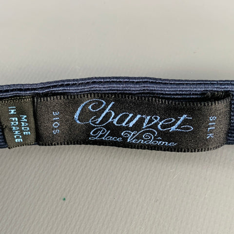 CHARVET Navy Textured Silk Bow Tie
