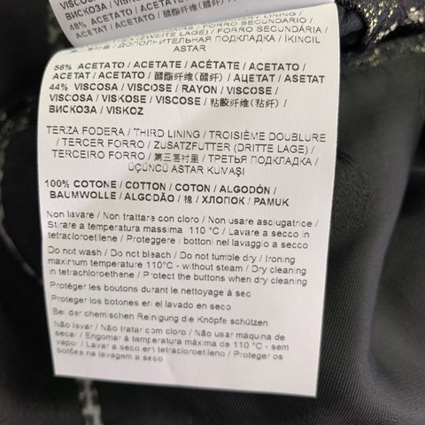 CAVALLI CLASS Size 42 Black Metallic Jacquard Polyester Blend Sport Coat