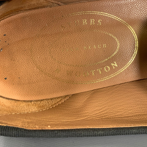 STUBBS & WOOTTON Size 9 Black Velvet Embroidered Loafer Flats