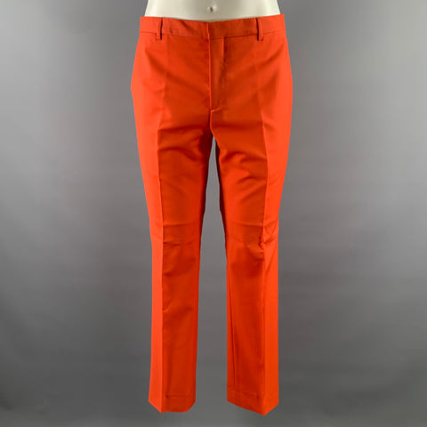 PAUL SMITH Size 38 Orange Wool Blend Notch Lapel Suit