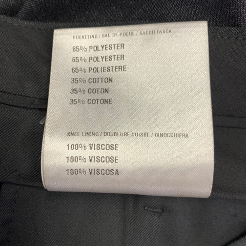 LANVIN Size 36 Grey Charcoal Wool Mohair Flat Front Dress Pants