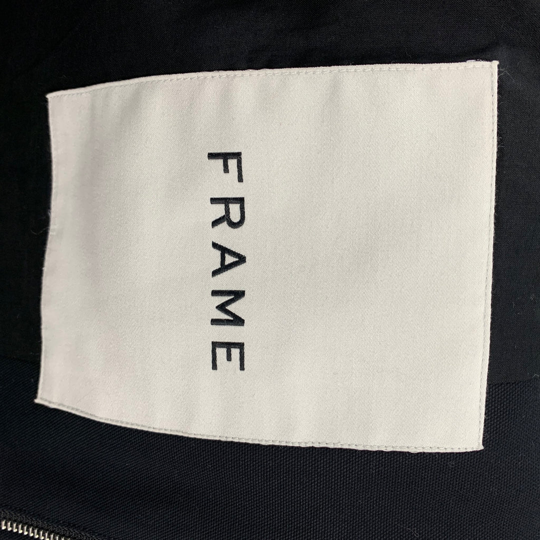 FRAME Size M Navy Blue Cotton Zip Sport Coat