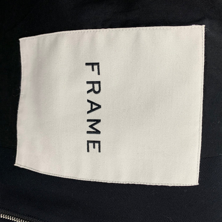 FRAME Size M Navy Blue Cotton Zip Sport Coat