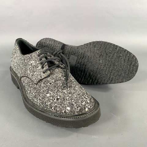 GIUSEPPE ZANOTTI Size 6 Silver Metallic Leather Lace Up Sneakers