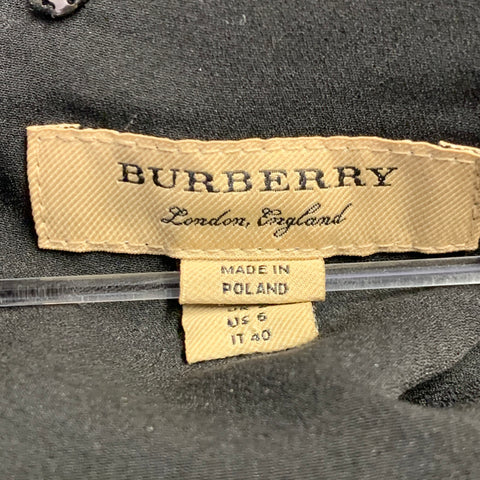 BURBERRY Size 6 Black Gold Viscose Blend Studded Shift Dress