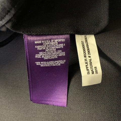 RALPH LAUREN Size 8 Black Navy Wool Wide leg Dress Pants