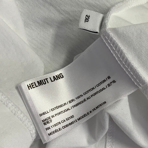 HELMUT LANG Size XXL NEW YORK White Black Print Cotton Crew Neck T-shirt