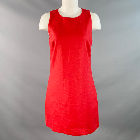 POSSE Size S Elen Red Linen Sleeveless Above Knee Dress