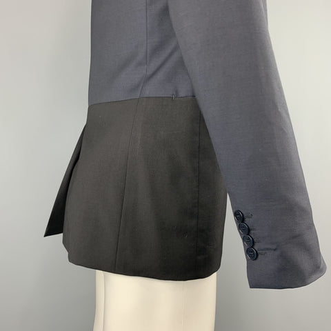PS by PAUL SMITH Chest Size 36 Two Toned Navy & Black Wool / Mohair Sport Coat