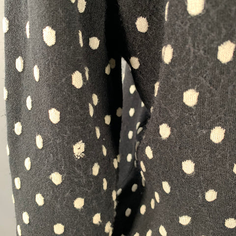 ESCADA Taille M Noir Blanc Mélange Viscose Pois Ensemble 2 pièces Cardigan