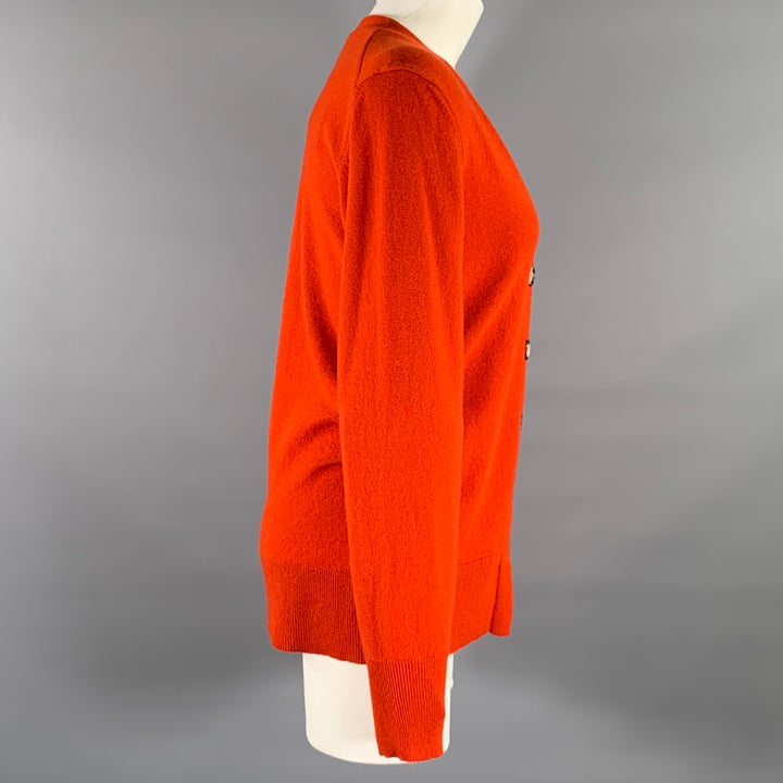 VERONICA BEARD Size M Rust Cashmere Cardigan Sweater