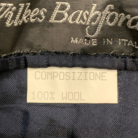 KITON Size 40 Navy Wool Notch Lapel Three Button Sport Coat