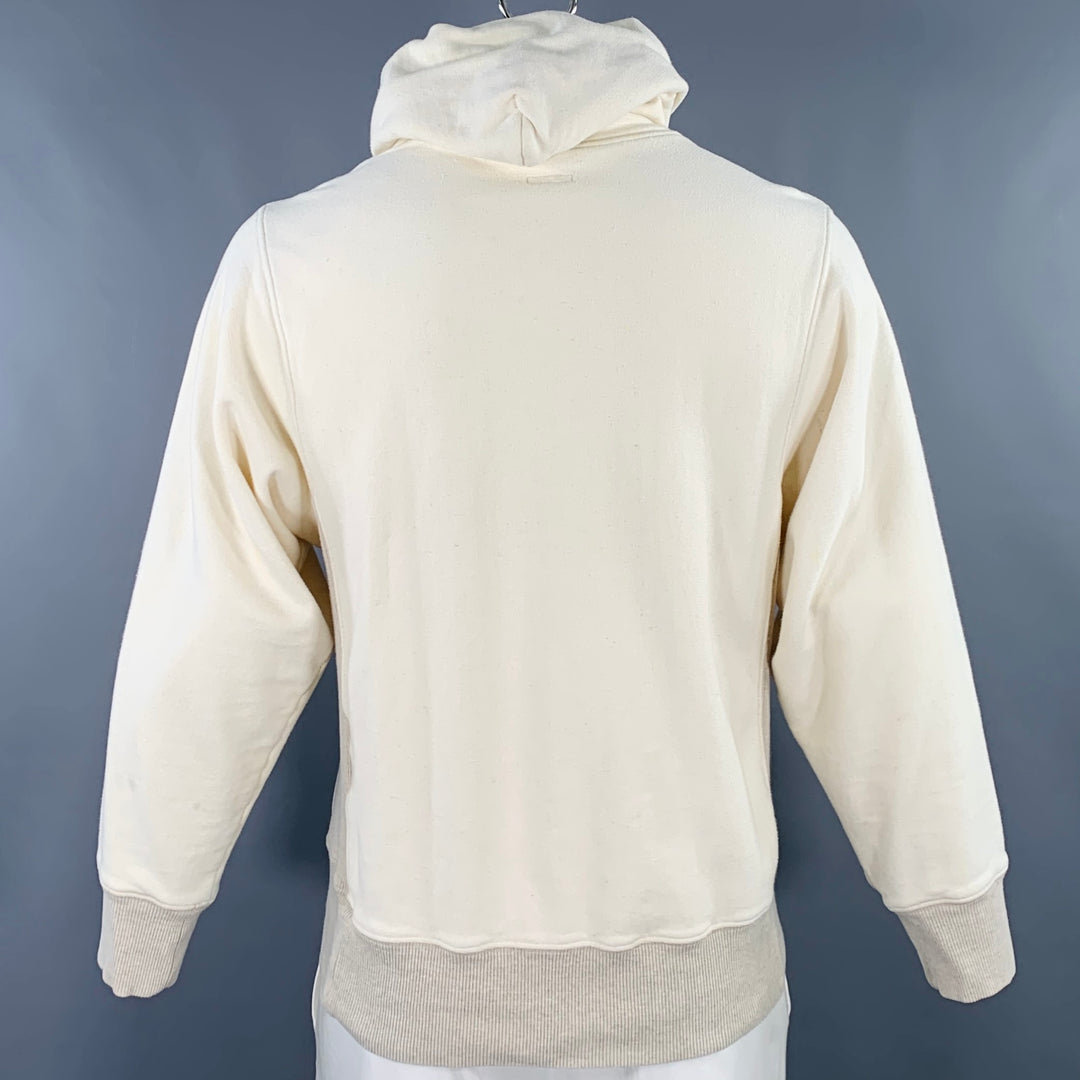 KAPITAL Size L Cream Yellow Smiley Face Cartoon Cotton Hooded Sweatshirt