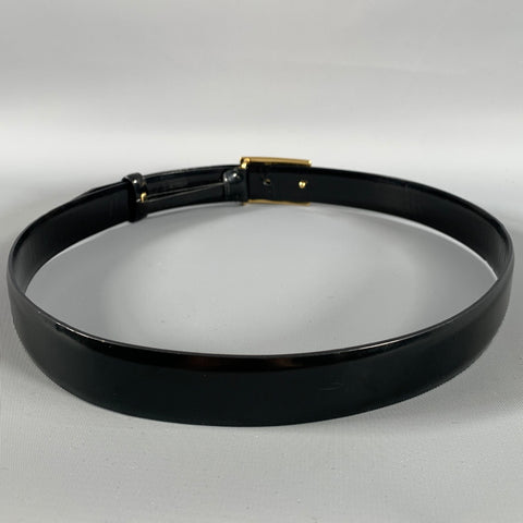 GUCCI Waist Size 30 Black Gold Leather Belt