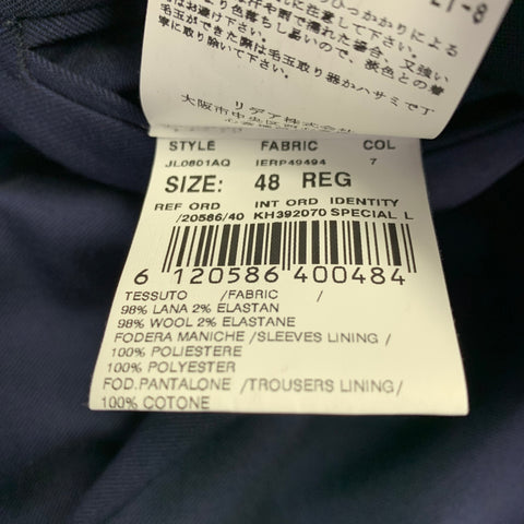 LARDINI Size 32 Navy Wool Blend Zip Fly Dress Pants