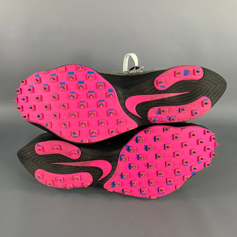 OFF-WHITE Size 13.5 Vapor Street Black Pink Color Block Lace-Up Sneakers