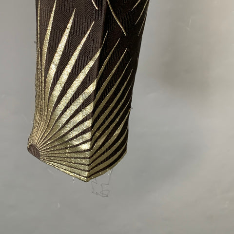 HAIDER ACKERMANN Size 32 Black Gold Jacquard Silk Blend Sunburst Cropped Casual Pants