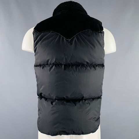 ROCKY MOUNTAIN FEATHERBED Size 38 Black Quilted Nylon Snaps Vest