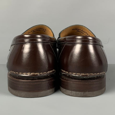 BALLY Size 9.5 Brown Blue Two Toned Leather Slip On Perry Loafers