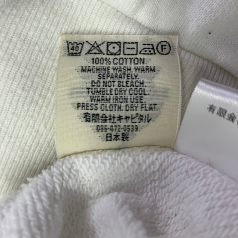 KAPITAL Size S White Yellow Cartoon Cotton Crew Neck Sweatshirt