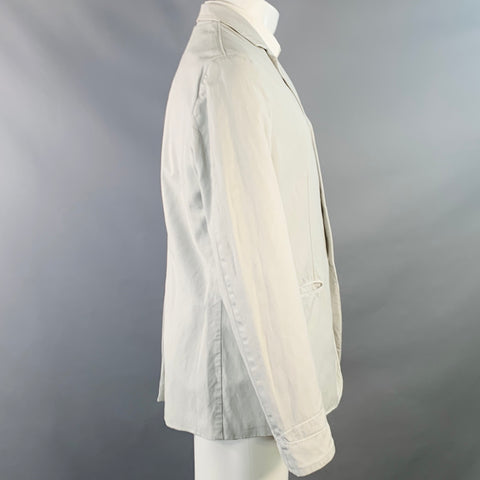 JOHN VARVATOS Size M Grey Cotton Linen Notch Lapel Sport Coat