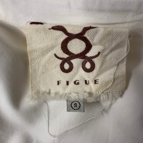 FIGUE Size S White Gold Cotton Dress Top