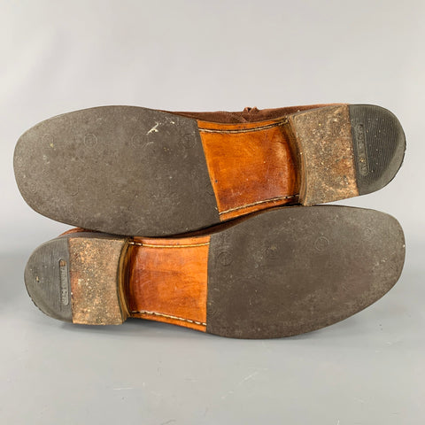 Bottes à fermeture éclair latérale en daim marron JIL SANDER Taille 11